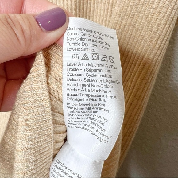 J. Crew Tan Ribbed Knit Women’s Tank Swing Sweater Dress Sz 2X - Picture 6 of 9